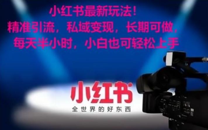 小红书最新玩法!精准引流,私域变现,长期可做,每天半小时,小白也可轻松上手【揭秘】